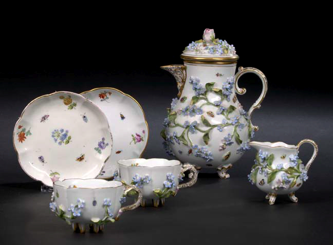 Appraisal: Six -Piece Collection of Carl Thieme Potschappel Porcelain Items consisting