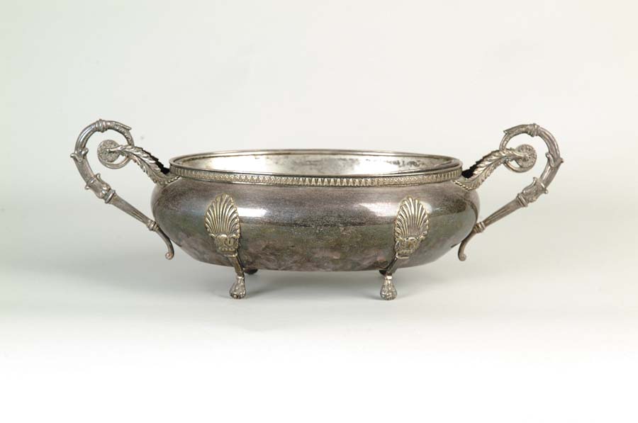 Appraisal: SILVER PLATED LINED TUREEN AND COVERED COFFEE POT Tureen with