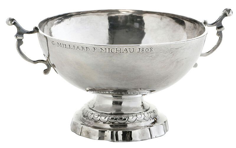 Appraisal: Louis XVI French Silver Marriage Cup circa two handles engraved