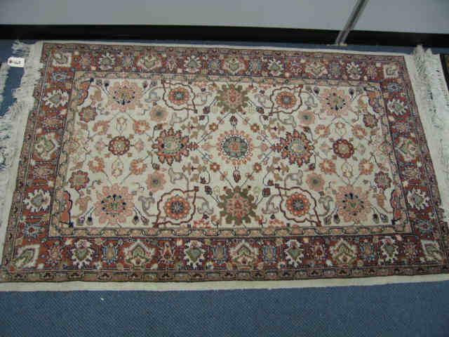 Appraisal: Tabriz Persian Handmade Rug fine floral on ivory field '