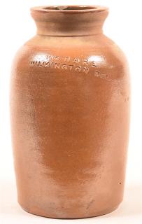 Appraisal: William W Hare Brown Glazed Stoneware Jar William W Hare