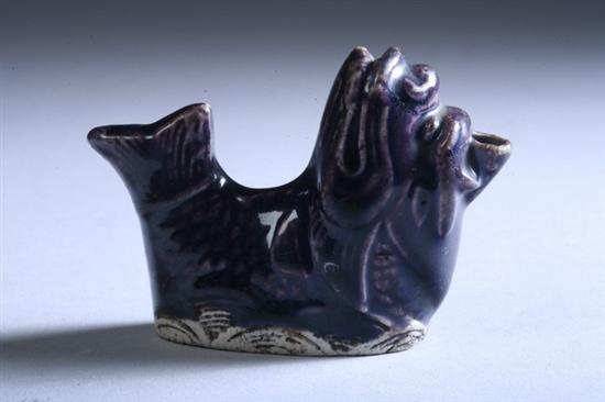 Appraisal: KOREAN AUBERGINE PORCELAIN FISH-FORM WATER DROPPER Choson period - in