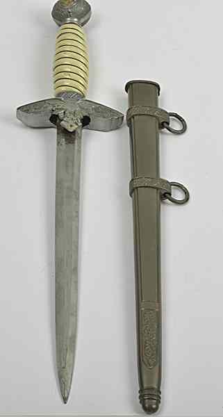 Appraisal: German WWII nd Model Luftwaffe Dagger blade un-marked aluminum fittings