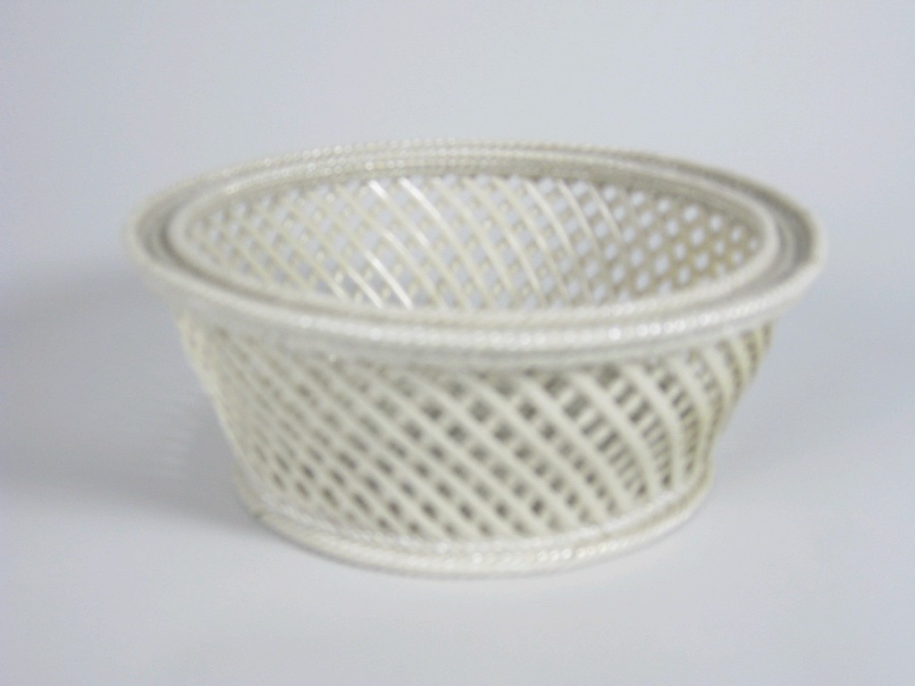 Appraisal: A Belleek first period lattice work Bowl with rope twist