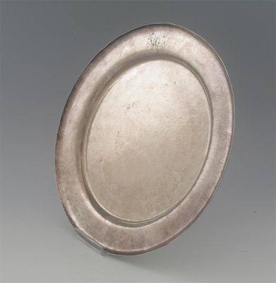 Appraisal: A far Eastern metalware dish with a textured surface initialled