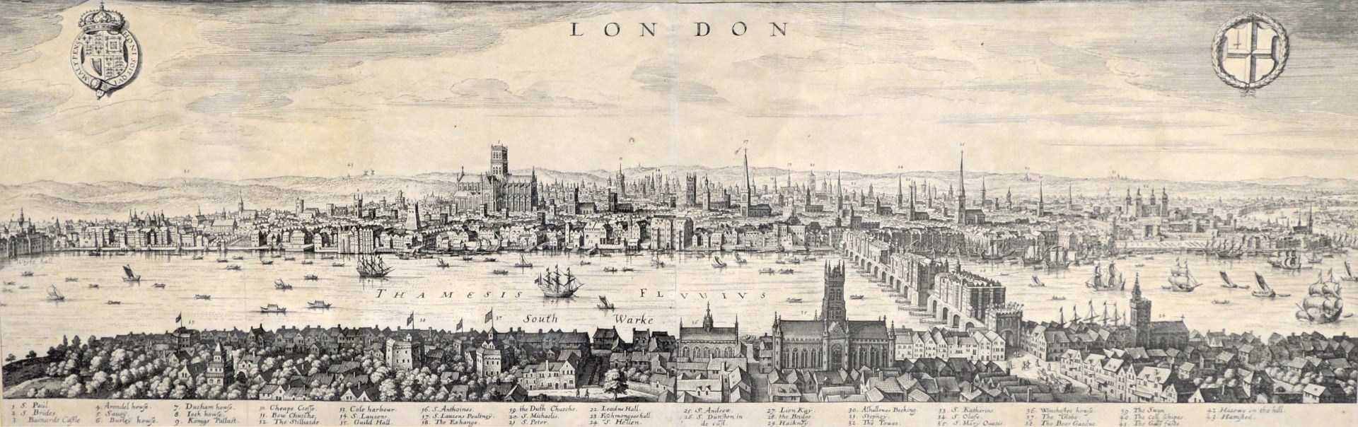 Appraisal: Merian MATTHAUS - London copper-engraved bird's-eye view x cms royal