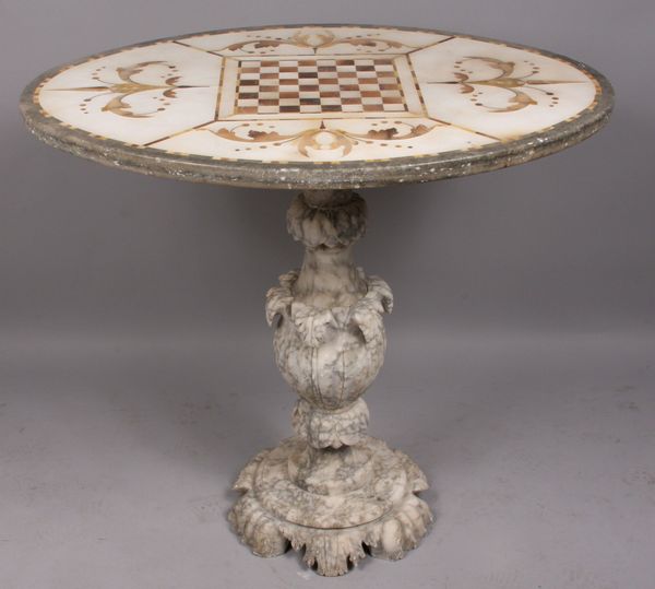 Appraisal: Late th-early th Century Italian game table with butterscotch marble