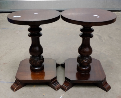 Appraisal: pair carved oak plantstands