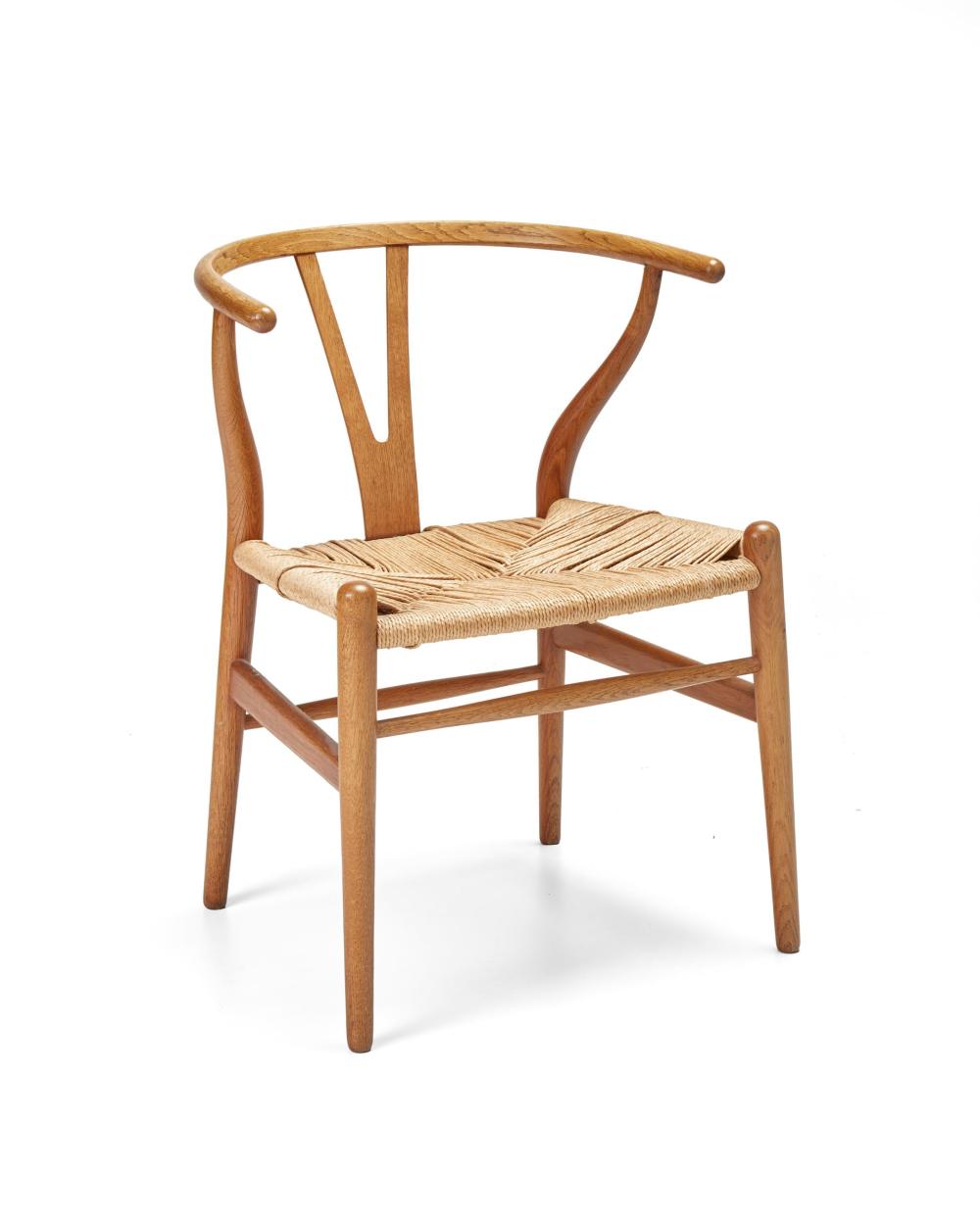 Appraisal: A Hans J rgensen Wegner Wishbone armchair no CH Mid-