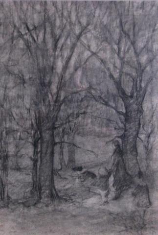 Appraisal: Sybil Connell IN - x graphite drawing provenance verso from