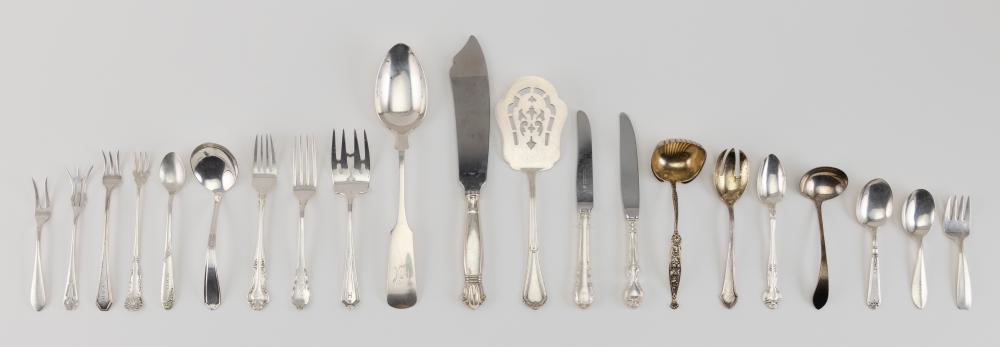 Appraisal: THIRTY-SEVEN PIECES OF STERLING SILVER FLATWARE APPROX TROY OZ WEIGHABLETHIRTY-SEVEN