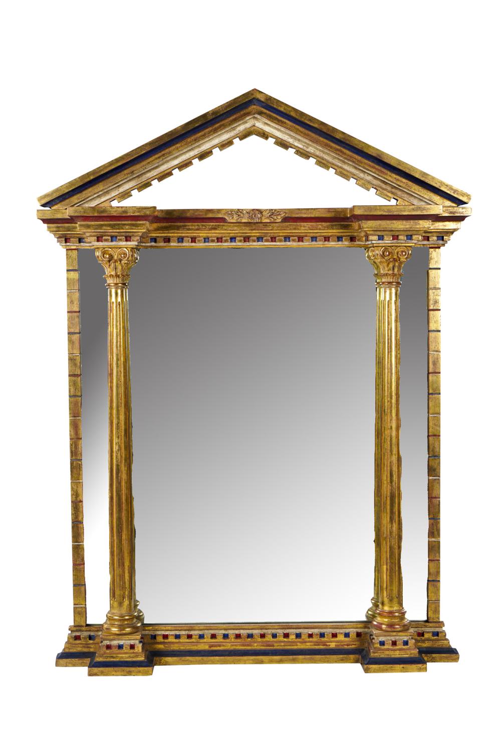 Appraisal: NEOCLASSICAL STYLE GILT PAINTED MIRRORwith open pediment over a rectangular