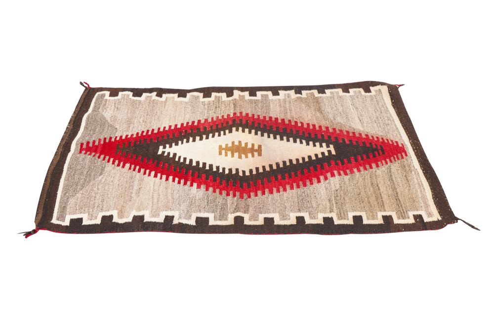 Appraisal: RED BEIGE BROWN NAVAJO CARPET inches x inches Condition