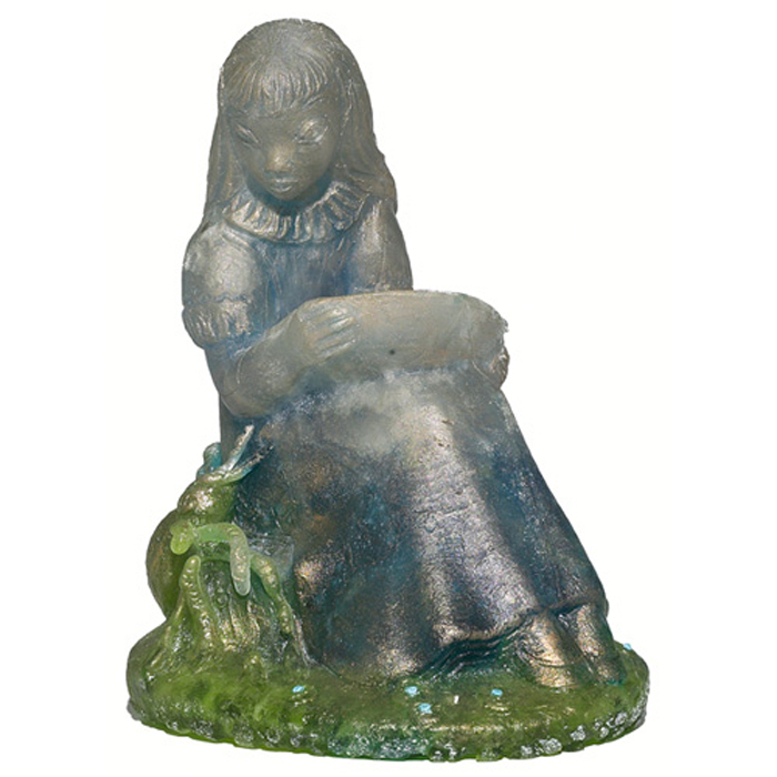 Appraisal: Edris Eckhart sculpture Little Miss Muffet colorful patte-de-verre glass unsigned