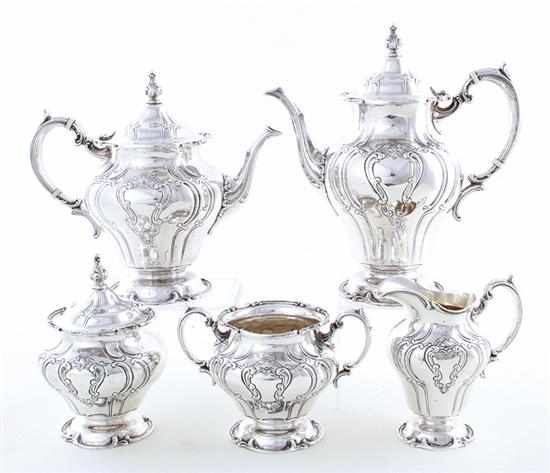 Appraisal: Gorham sterling Chantilly-Duchess pattern tea and coffee service Rhode Island