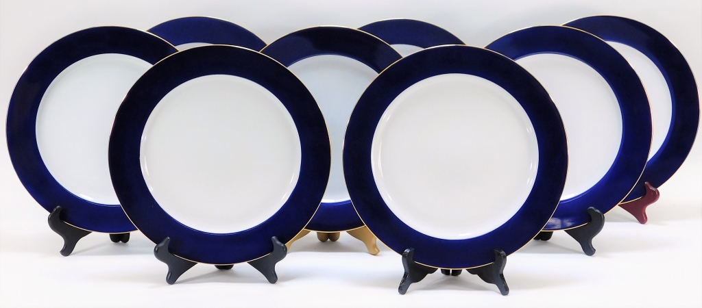 Appraisal: PC ZRIKE PORCELAIN WIDE COBALT BLUE DINNER PLATES Bangladesh th