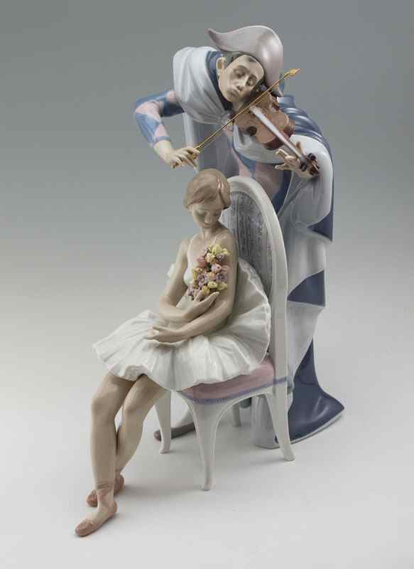 Appraisal: LLADRO PORCELAIN FIGURINE JESTER SERENADE Antonio Ramos designer glazed Limited