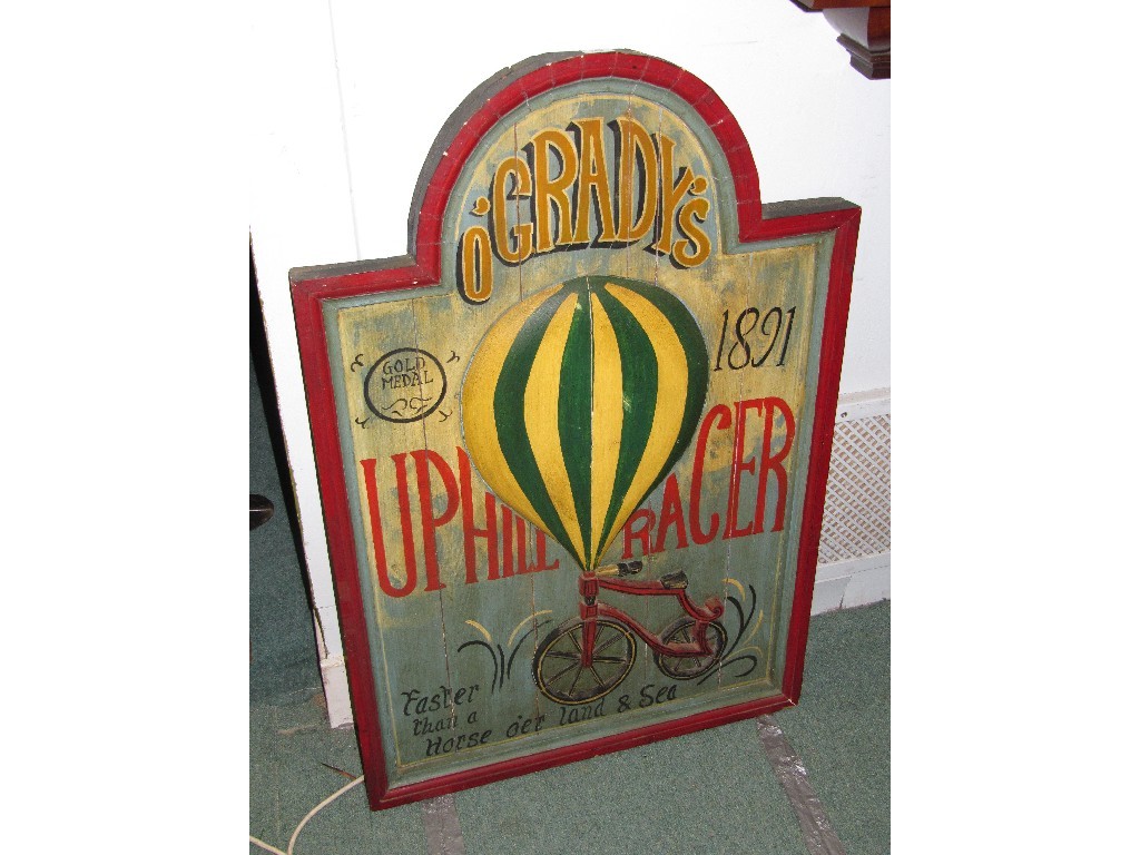 Appraisal: Reproduction painted bicycle advert sign