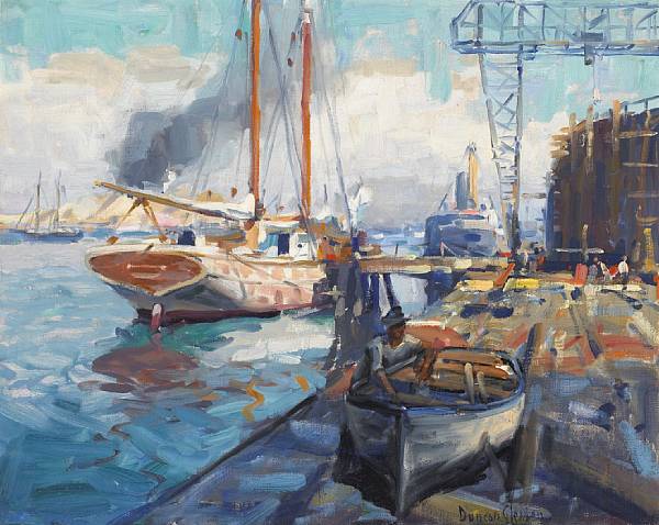 Appraisal: Duncan Gleason - Craig Shipyard signed 'Duncan Gleason' lower right