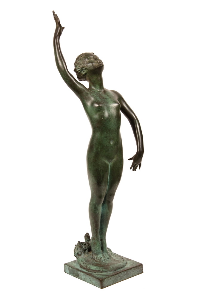 Appraisal: BRONZE SCULPTURE - Rejoice by Mabel Viola Harris Conkling NY