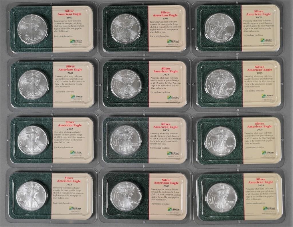 Appraisal: Lot of US Silver Eagles oz fine silver bullion coins