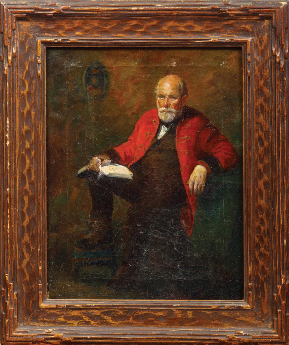 Appraisal: Continental School th c Gentleman in Red Coat with Book