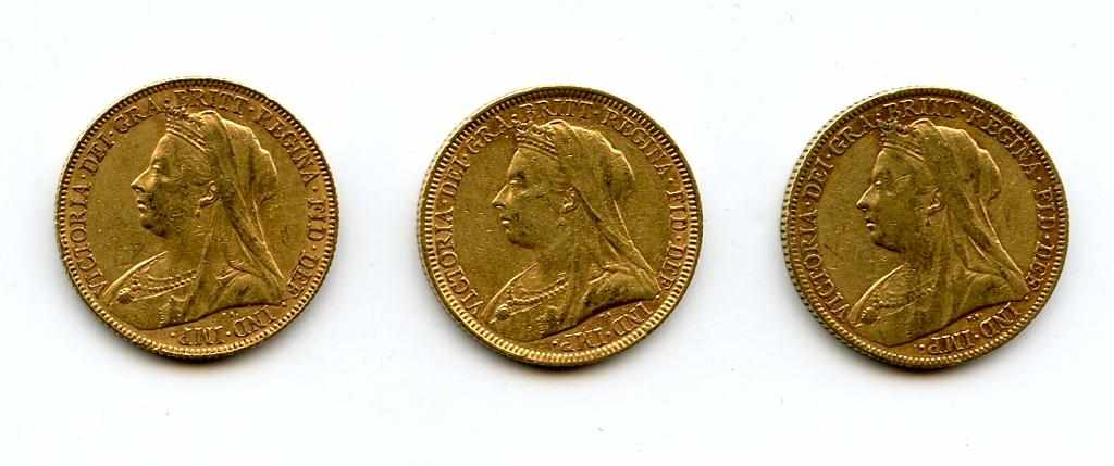 Appraisal: Australia Victoria Sovereigns Included are -M -M and an -M