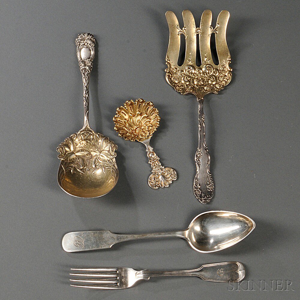 Appraisal: Four Pieces of American Silver Flatware two sterling silver Durgin