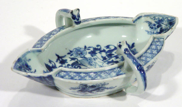 Appraisal: th Century Chinese porcelain dish with animal shaped handles painted