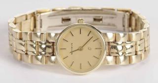 Appraisal: kt Geneve Lady's Watch round gold-tone dial hour marks and