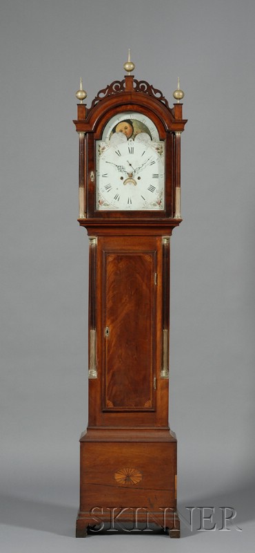 Appraisal: Federal Mahogany Tall Clock Epes Ellery Boston c the glazed