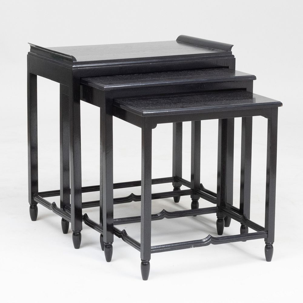 Appraisal: Set of Three Otto Prutscher Ebonized Oak Nesting Tables x