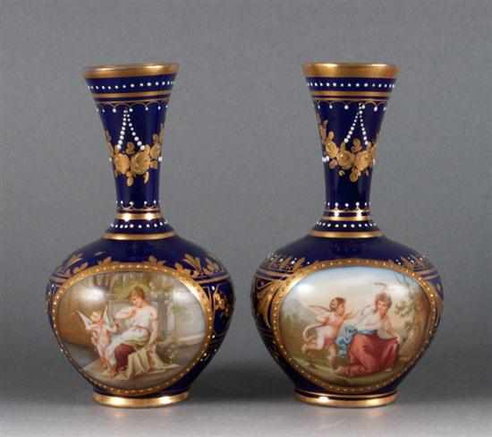 Appraisal: Pair of Royal Vienna porcelain cabinet vases early th century