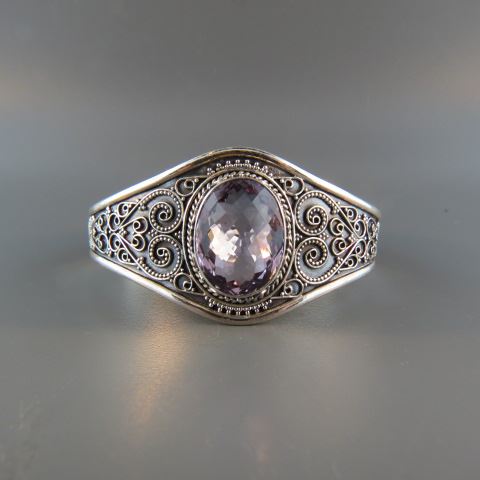 Appraisal: Amethyst Bracelet fancy cut oval gem weighing carats in ornate