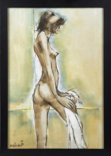 Appraisal: Francis Verlinden - Abstract Standing Female Nude with Towel oil