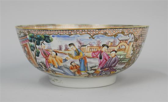 Appraisal: CHINESE EXPORT SERVING BOWL with figural decorated reserves diameter inches