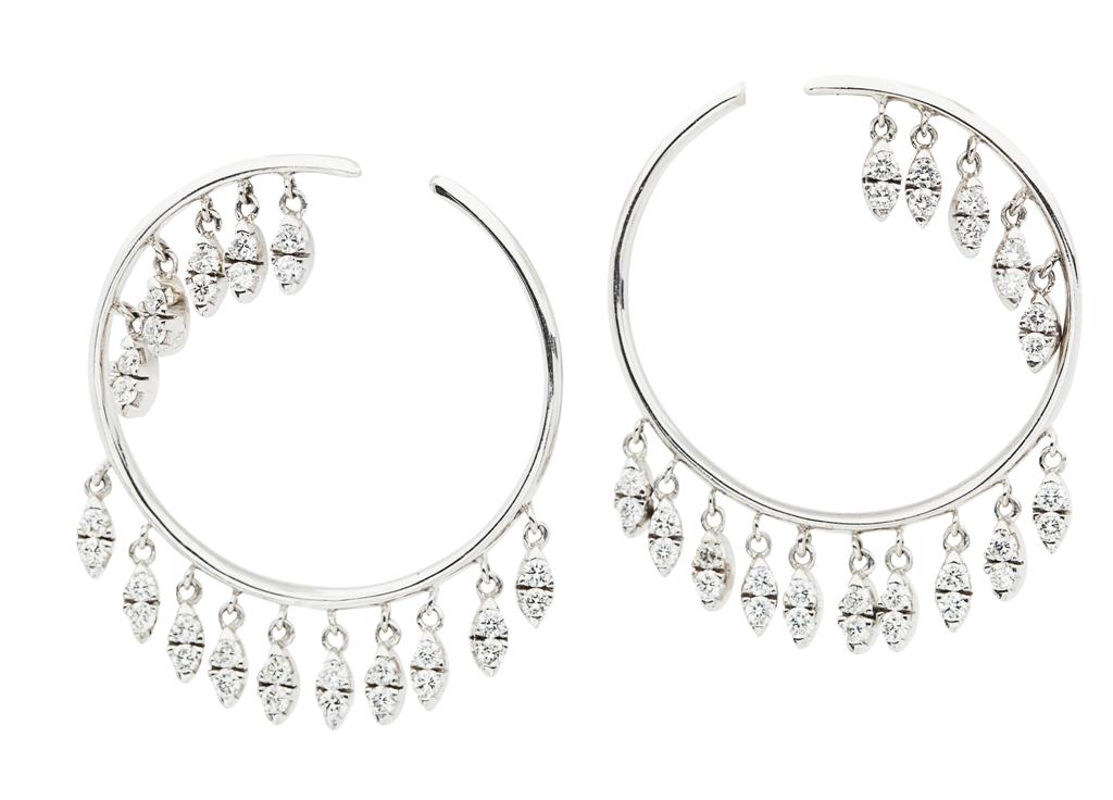 Appraisal: A pair of diamond set hoop earrings each composed of