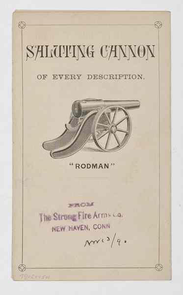 Appraisal: Strong Firearms Co Pocket Catalog of Saluting Cannons ca pp