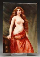 Appraisal: KPM PLAQUE Lovely porcelain plaque of a partially nude woman