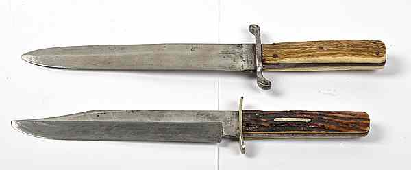 Appraisal: Stag Handled Knives by Manson and Rodgers Lot of Two