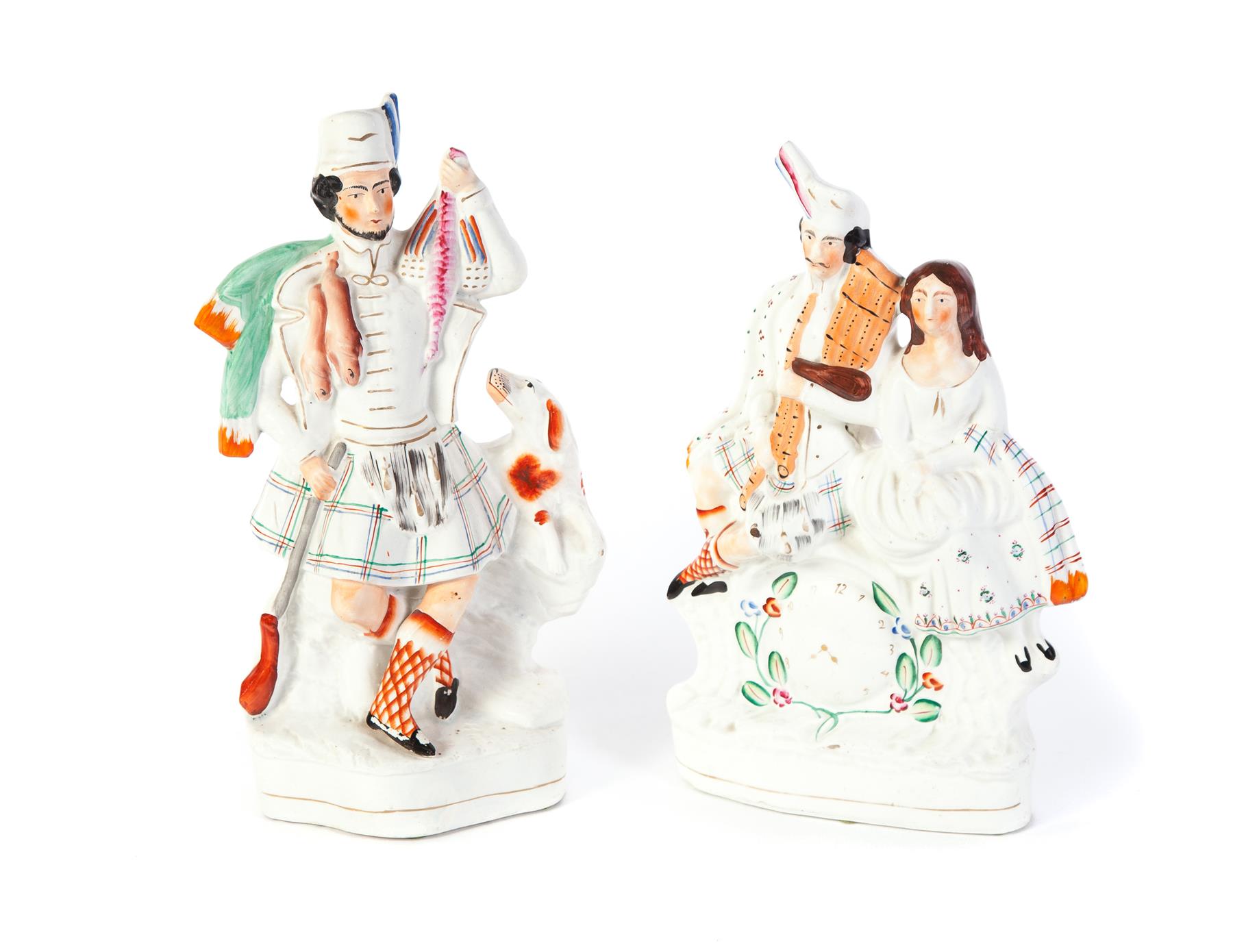 Appraisal: TWO STAFFORDSHIRE FIGURINES WITH SCOTTISH THEMES England nd half- th