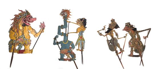 Appraisal: Sale Lot A Collection of Five Indonesian Wayang Kulit Shadow