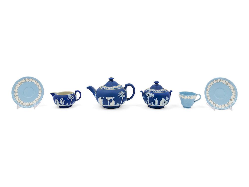 Appraisal: An Assembled Wedgwood Jasperware Tea Service c An Assembled Wedgwood