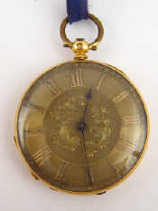 Appraisal: A th century carat gold cased open face pocket watch