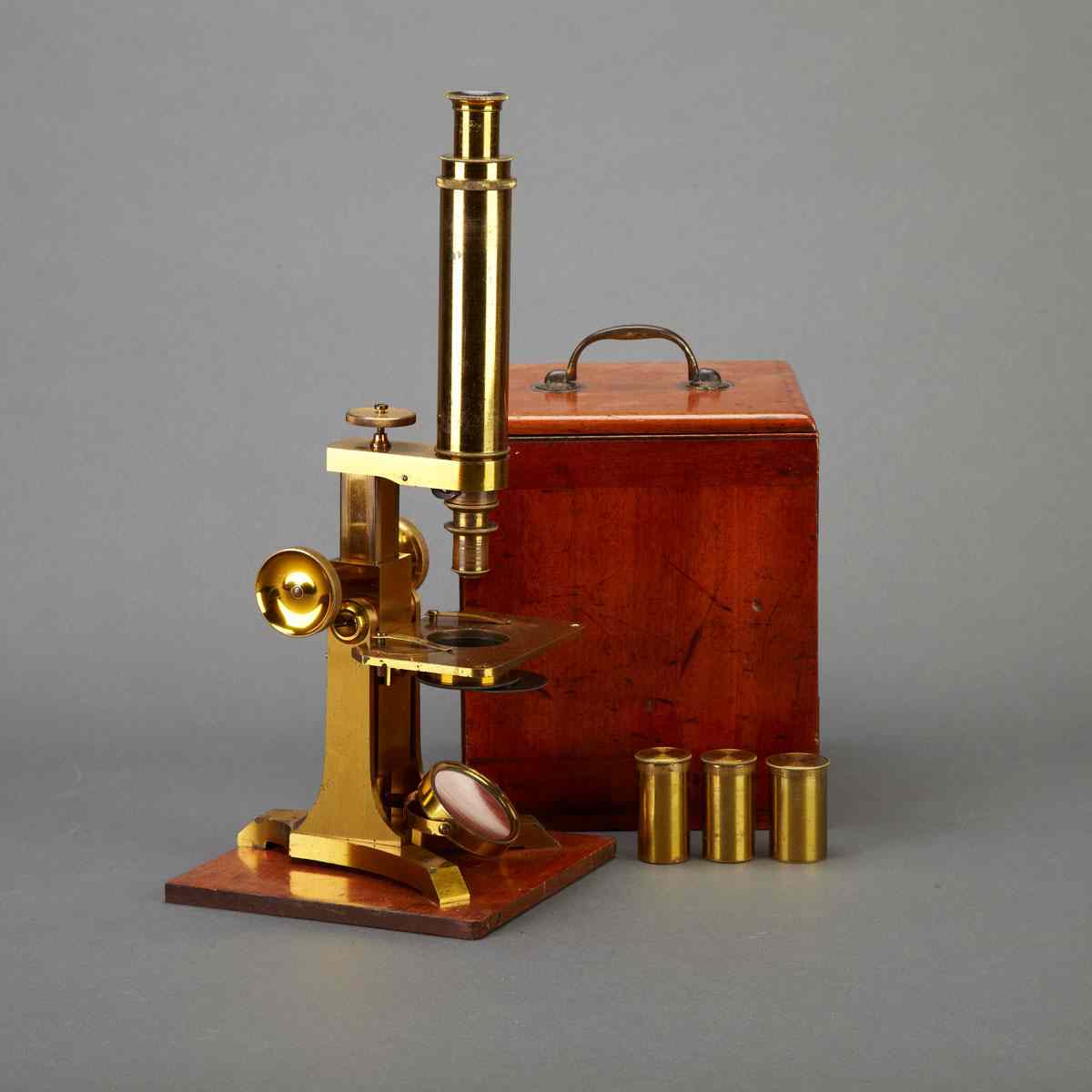 Appraisal: English Society of Arts Pattern Lacquered Brass Monocular Microscope Moritz