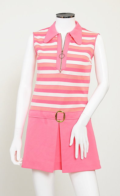 Appraisal: A pink s mini dress with pink tone and white