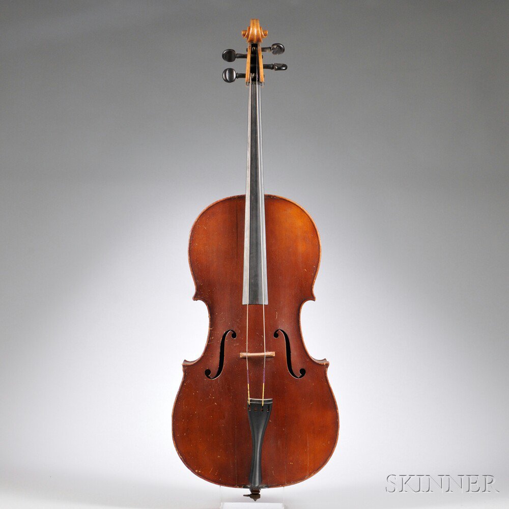 Appraisal: Child's -size German Cello unlabeled length of back mm in