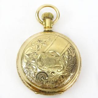 Appraisal: Antique Elgin Karat Yellow Gold Engraved Pocket Watch Signed K