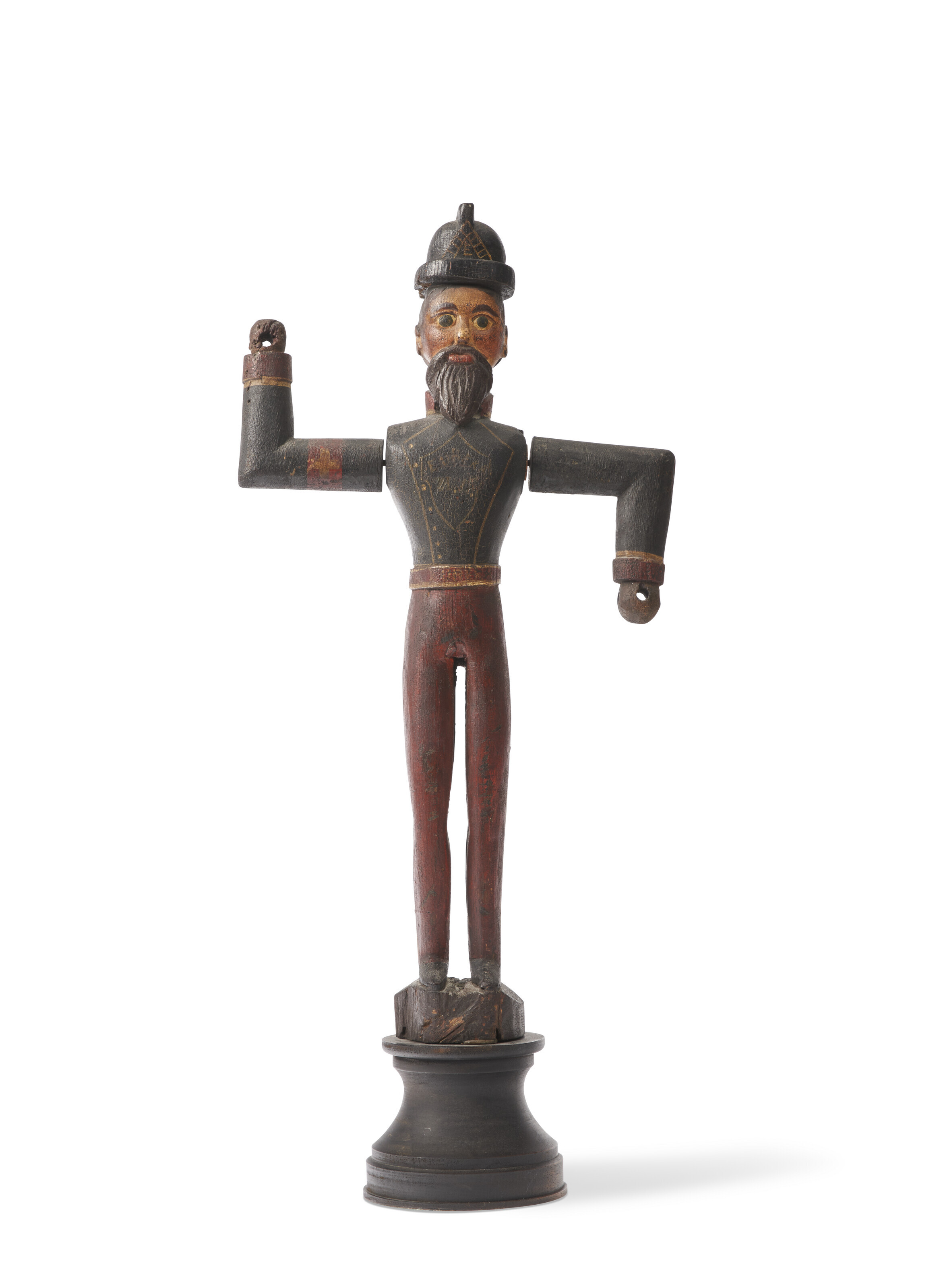 Appraisal: A CARVED AND PAINTED 'EUREKA COMPANY' FIREMAN WHIRLIGIG AMERICAN CIRCA