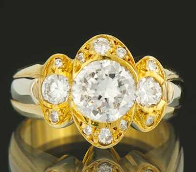 Appraisal: An k Gold Engagement Ring Setting k yellow gold setting